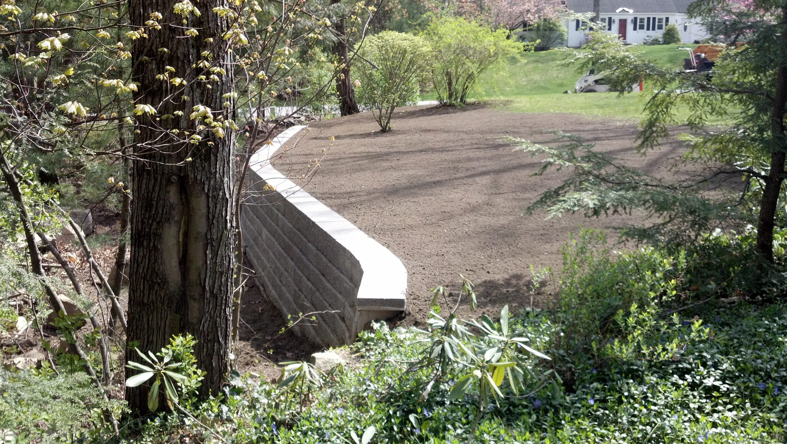 Retaining wall installation